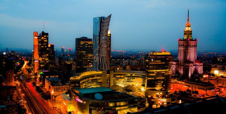 Warsaw at night (source: dataconomy.com)